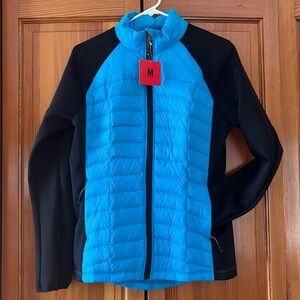 New!  32 degrees Weatherproof Woman’s Down Jacket. Size Medium Aqua Blue